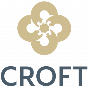Croft Logo Blue Gold Vertical Croft Luxury Hardware