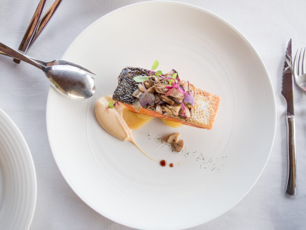 Aerial Salmon Modern Dish Hospitality Luxury Staff Recruitment